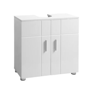 VASAGLE Tvättställsskåp Dubbeldörr Vit