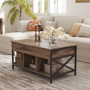 VASAGLE soffbord, höj- och sänkbart bordsskiva, kaffebord