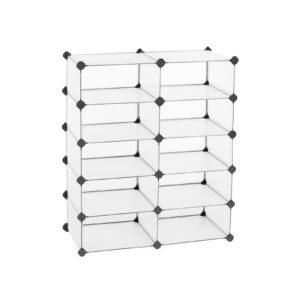 SONGMICS kenkäkaappi, kapea, puoliläpinäkyvä, valkoinen