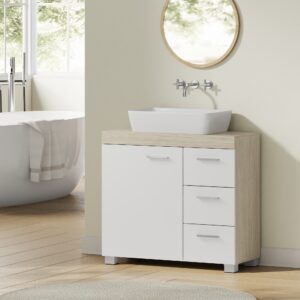 VASAGLE Washbasin cabinet, bathroom cabinet, 3 large drawers