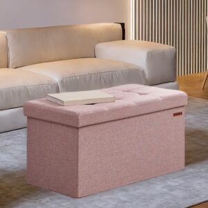 SONGMICS b?nk med opbevaringsplads, 38 x 76 x 38 cm, opbevaringskiste, sengeb?nk