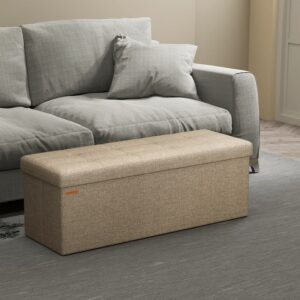 SONGMICS b?nk med opbevaringsplads, 38 x 110 x 38 cm, opbevaringskiste