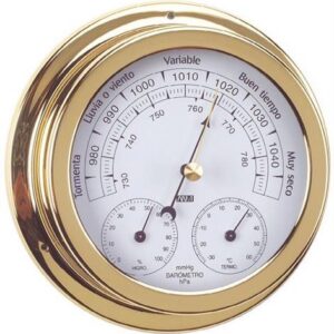 Marine vejrstation: barometer, termometer, hygrometer i messingramme - 32.0370