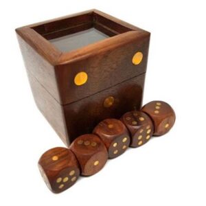 Dice game in a wooden box with a glass top - G151G/AZ