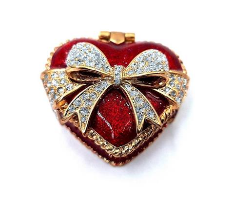 Ainutlaatuinen metallinen korurasia kristalleilla - Sydän - B0747-00 - Image 4