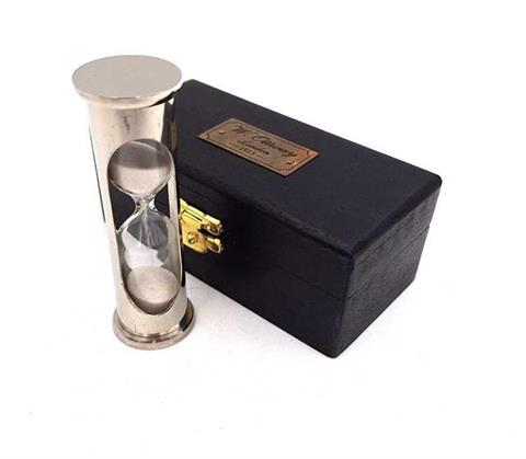Brass hourglass in wooden box - 1 minute - NI1314A