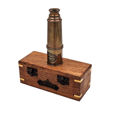 Brass telescope in a wooden box - 35609ZS - Image 2