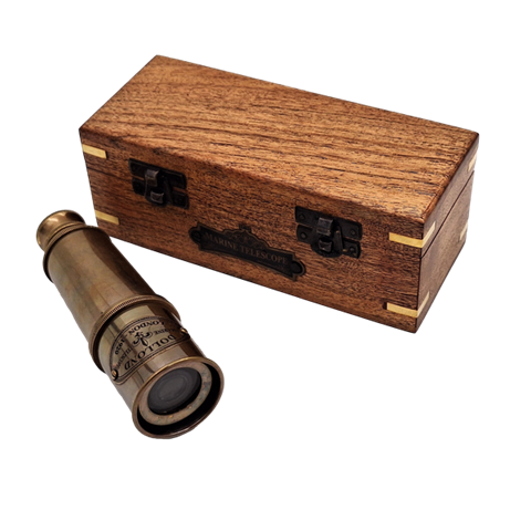 Brass telescope in a wooden box - 35609ZS - Image 3