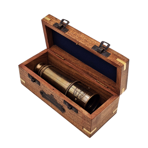 Brass telescope in a wooden box - 35609ZS - Image 4