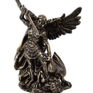 Figur Saint Michael kæmper mod dragen - polyresin - MC-23146
