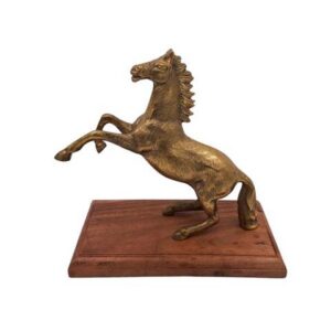 Beautiful Horse - aluminum figurine on wooden base NI9537
