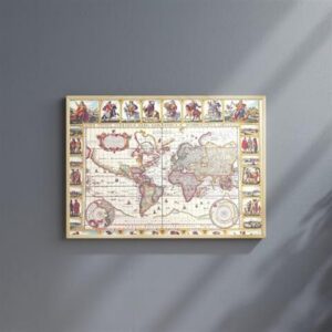 Historisk verdenskort – 56 x 45 cm – Piscator 1652 – M1652