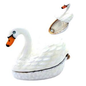 Alkuperäinen metallinen kristallikoristeinen lahjapakkaus – Joutsen - B0736-02