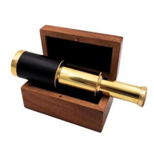 Brass Vintage Telescope in Wooden Box – NC 1111