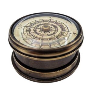 Brass Compass With Floating Shield | NC1609