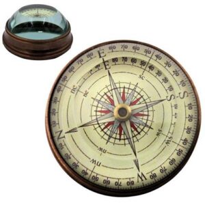 Lenticular kompas - messing og glas NC2119