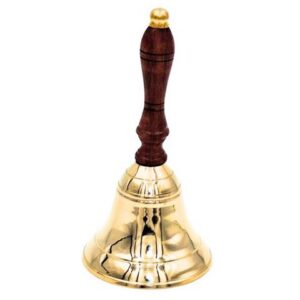 Brass Hand Bell with Wooden Handle – Retro Style 9 cm – HB56/6.5