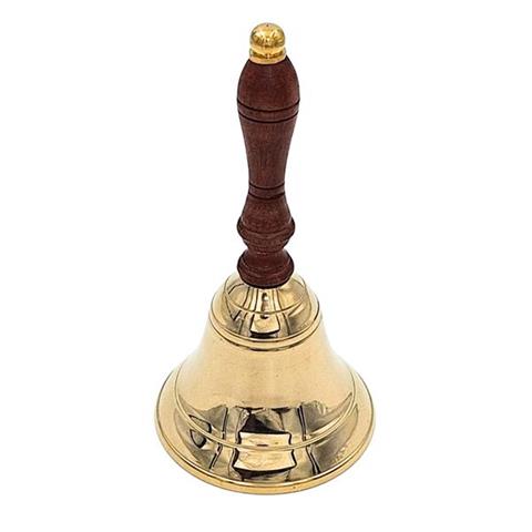 Brass Hand Bell with Wooden Handle – Retro Style 9 cm – HB56/6.5 - Image 2