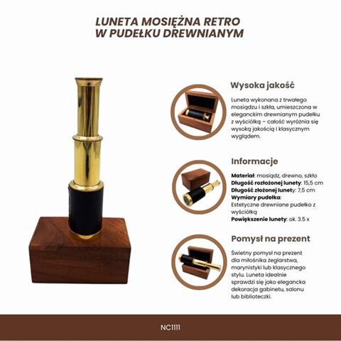 Brass Vintage Telescope in Wooden Box – NC 1111 - Image 3