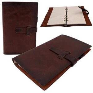 Elegant läderanteckningsbok A6 Retro Vintage med stängning – EE3