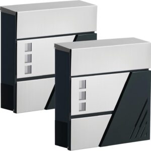 SONGMICS brevlåda, 2-pack, väggbrevlåda med fönster, för ytterdörren, med lås och nycklar