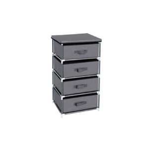 SONGMICS hyllykkö, 4 kangaspalaista laatikkoa, harmaa