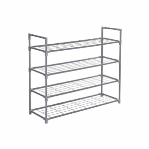 SONGMICS kenkähylly 4 ritilähyllyä, harmaa