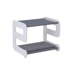 Feandrea 9-formad kattbädd grå-vit