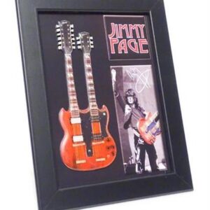 Jimmy Page dobbelthalset miniguitar i ramme FMG-011