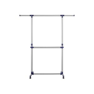 SONGMICS clothes rack on casters, 2 rods