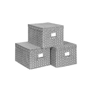 SONGMICS foldbar opbevaringskasse, 3-delt s?t, gr?