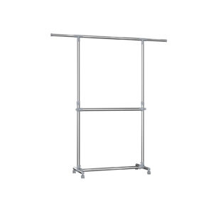 SONGMICS Extendable clothes rack with 2 rods