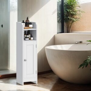 VASAGLE Small bathroom cabinet, narrow bathroom cabinet, standing