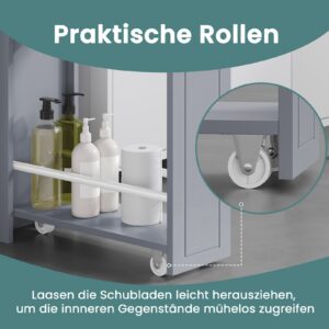 VASAGLE Small bathroom cabinet, narrow bathroom cabinet, small cabinet for toilet paper