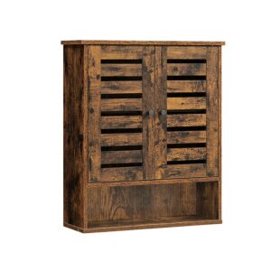VASAGLE Wall Cabinet with 2 Doors Vintage Brown