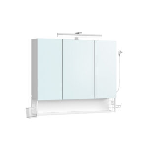 VASAGLE bathroom cabinet with 3 doors 16.5 x 90 x 75 cm cloud white