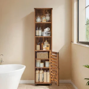 VASAGLE tall bathroom cabinet, standing bathroom shelf, tall bathroom cabinet