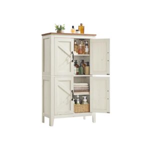 VASAGLE kylpyhuoneen kaappi, jossa on laatikot ja säädettävät hyllyt, maalaistyyli