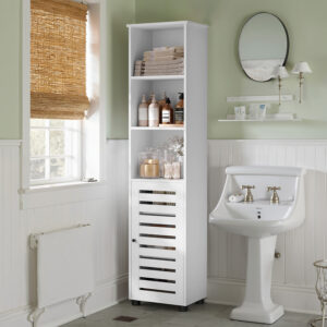 VASAGLE tall bathroom cabinet, standing bathroom shelf, tall bathroom cabinet