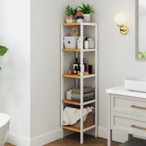 SONGMICS bathroom shelf, 5 levels, narrow standing shelf, multifunctional storage shelf