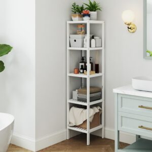 SONGMICS bathroom shelf, 5 levels, narrow standing shelf, multifunctional storage shelf