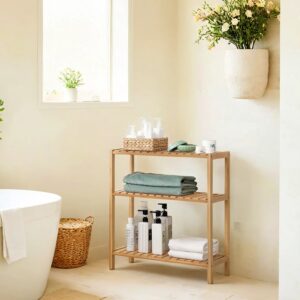 SONGMICS Bamboo Bathroom Shelf