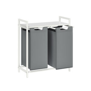 VASAGLE vasket?jskurv 2 x 46 liter med hylde 73 x 33 x 72 cm