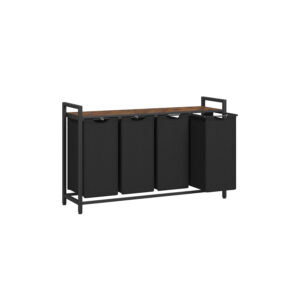 VASAGLE vasket?jskurv 4 rum med hylde vintagebrun-sort