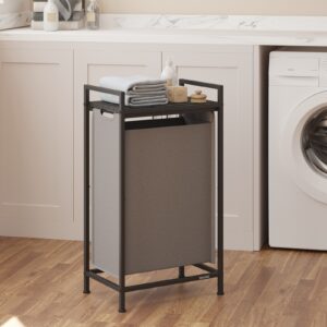 VASAGLE vasket?jskurv, vasket?jskurv med hylde, vasket?jspose