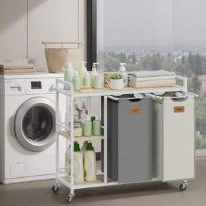 VASAGLE vasket?jskurv 2 rum, vasket?jskurv 100 L, vasket?jssorterer