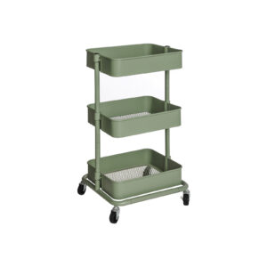 SONGMICS 3-tasoinen rullavaunu, harmaavihreä