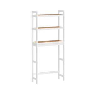 SONGMICS 3-etagers badev?relsesreol af bambus, skyhvid-naturfarvet
