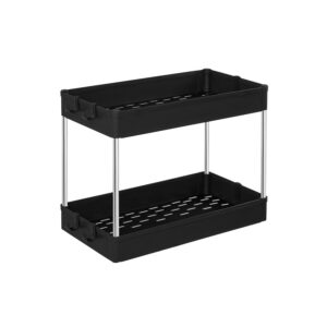 SONGMICS diskbänksorganiserare 2 nivåer svart