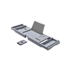 SONGMICS Bamboo Bathtub Shelf Gray